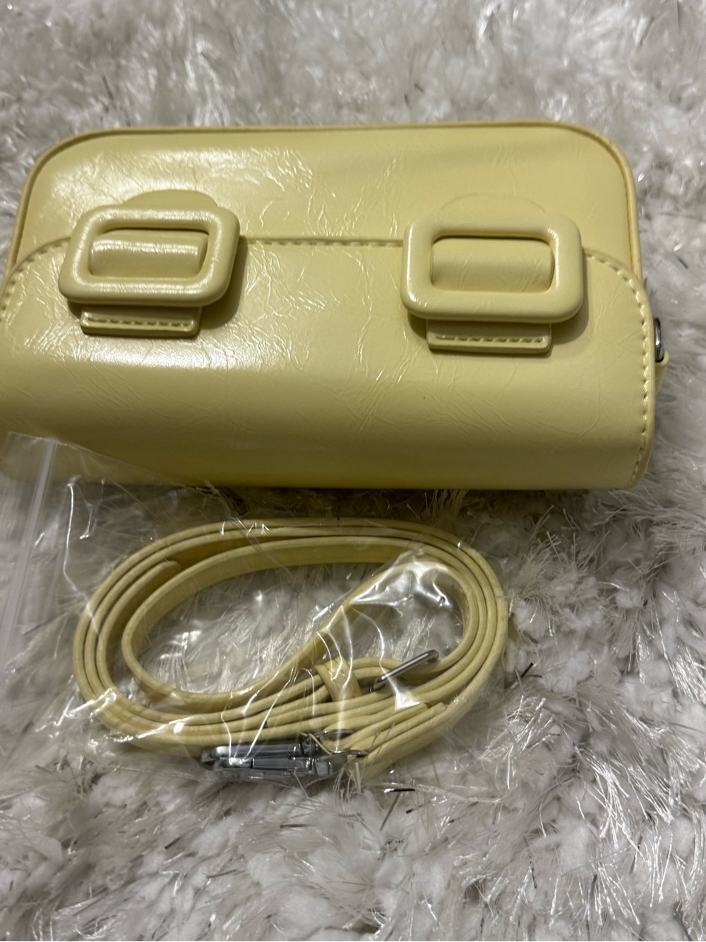 Yellow Women’s Crossbody Bag - Minimal Buckle Accent